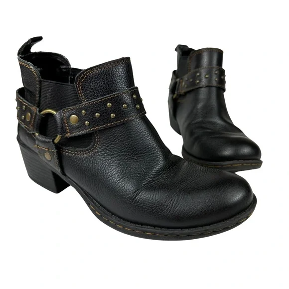 boc | Shoes | Boc Born Black Leather Harness Studded Low  display picture 2
